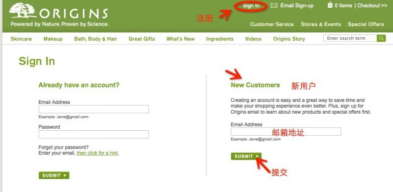 海淘攻略:悦木之源Origins官网注册流程及官网介绍