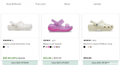 夏日海淘推荐：Crocs美国官网精选洞洞鞋低至4折+满$100减$30促销